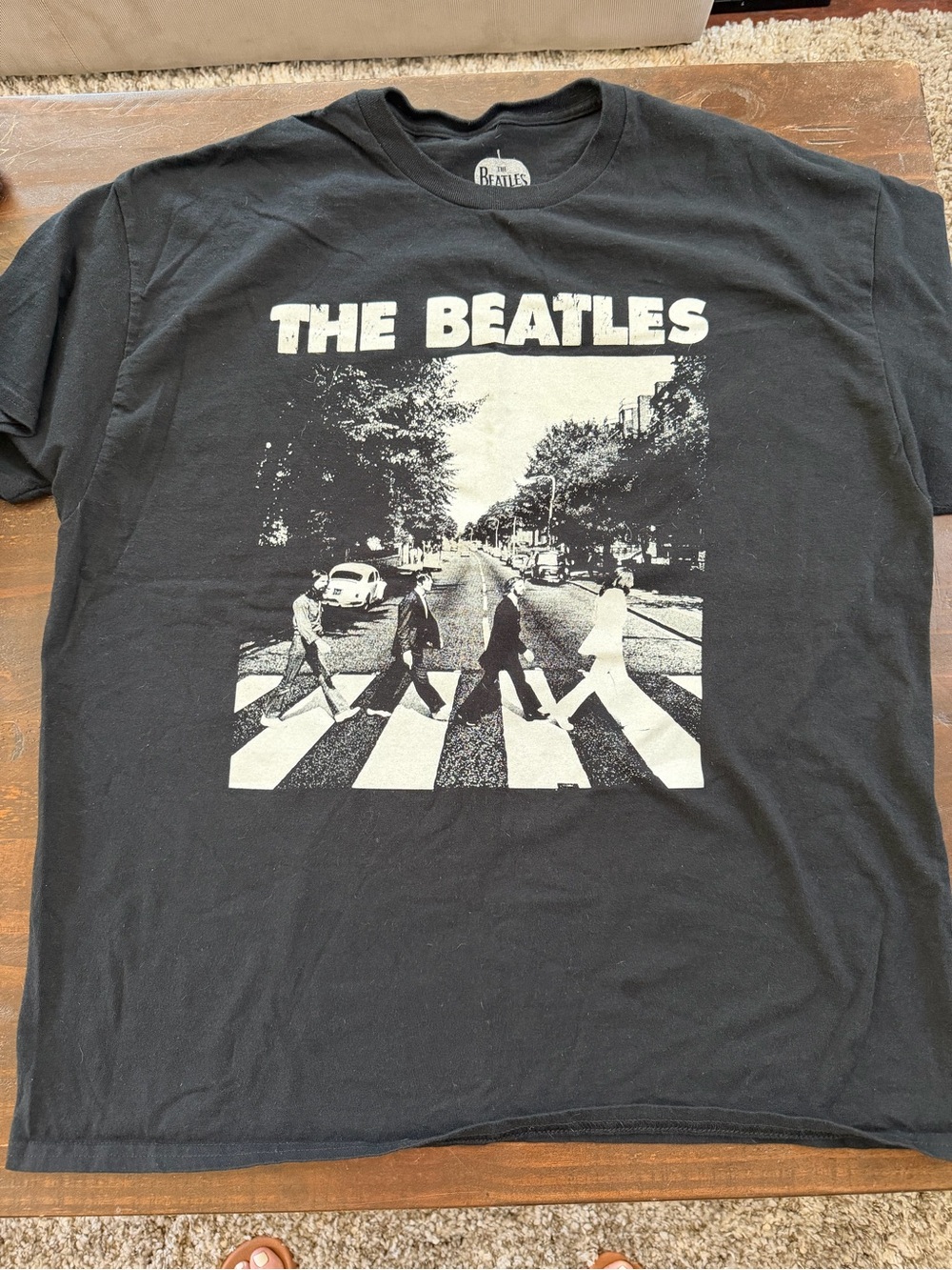 The Beatles Hybrid Apparel Black Tee with White Abbey Road Graphic -XL